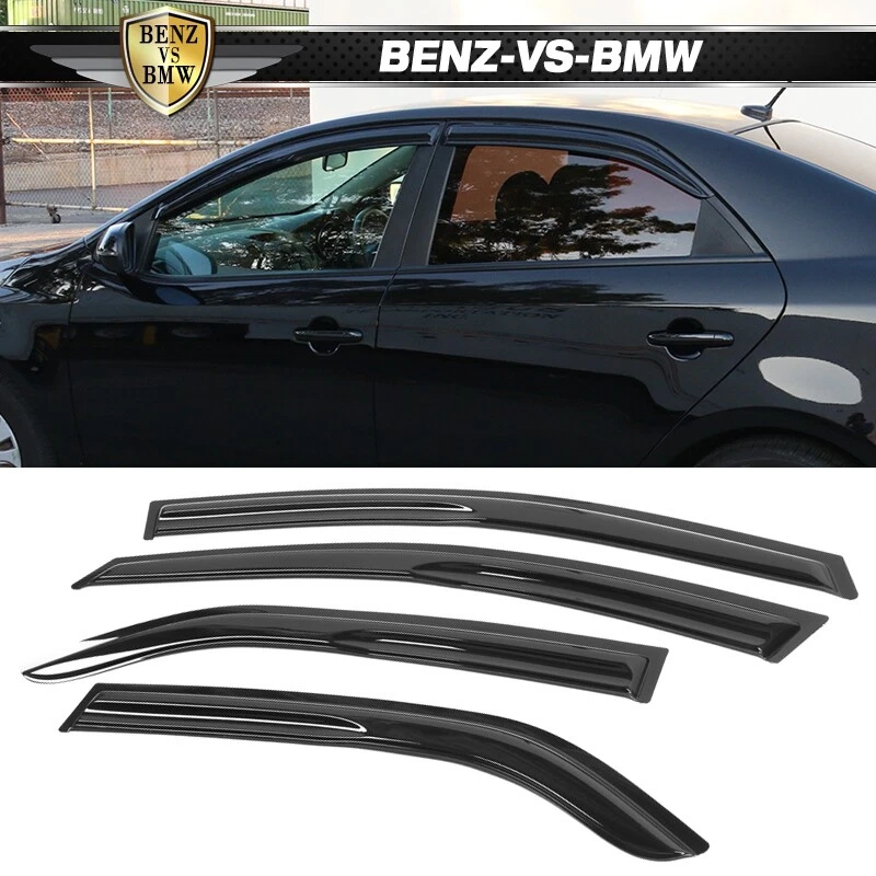 Fits 09-13 Kia Forte Sedan Mugen Style Window Visors Rain Guard Acrylic - Image 1 of 4