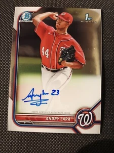 2022 ANDY LARA BOWMAN CHROME AUTOGRAPHED AUTO ROOKIE CARD RC #CPA-AL NATIONALS - Picture 1 of 3