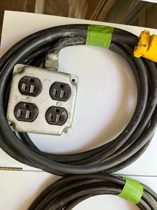1- 20A/125V 9-Foot Extension Cord w/ 2-Gang 4-Receptacle Box - 12AWG 3 Wire - Picture 1 of 1