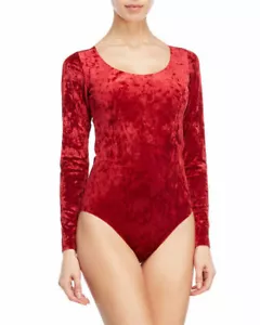 Body VERO VELLUTO SCHIACCIATO L rosso San Valentino aperto schiena girocollo LS - Foto 1 di 2
