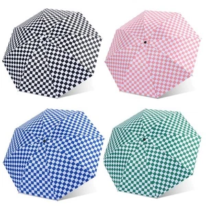 Checkered Automatic Compact Umbrella Windproof Waterproof Umbrellas for Rain ... - Bild 1 von 8