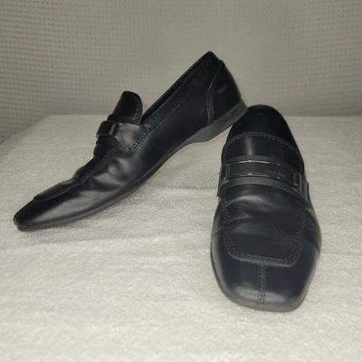 Calvin Kline SEAN Black Buckled Logo Dress Shoes Men's Sz 8.5M - Image 1 of 4