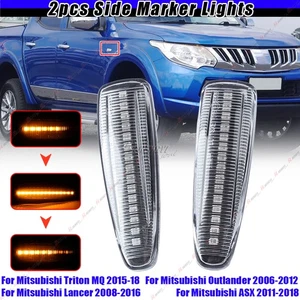 2x Clear Front Fender Side Marker Indicator Lamps For Mitsubishi Triton MQ 15-18 - Picture 1 of 16