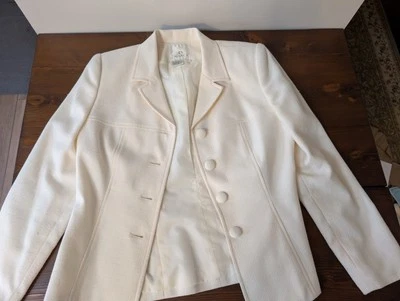 Blazer y falda vintage En Avance blanco marfil mezcla de lana Foto 1 de 4