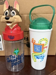 2er Set Great Wolf Lodge Wiley Wolf und Strand Mehrweg Souvenir Becher ohne Strohhalme - Bild 1 von 10