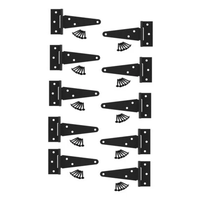 Juego de 10 bisagras de camiseta de hierro fundido negro acabado RSF de 5 pulgadas Foto 1 de 4