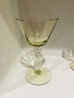 Vtg Morgantown Glass Yellow Topaz Clear PLANTATION 5 5/8" Liquor Cocktail Goblet