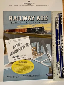 NOS Railway Age Cover Proof EMD Electro Motive Locomotives Illinois Central 1956 - Picture 1 of 1