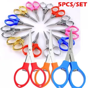 5x Folding Scissors Mini Handy Multi User Pocket Travel Small Cutter Crafts Tool - Picture 1 of 21