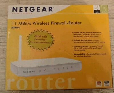 Netgear 11 Mbit/s Wireless Firewall-Router MR814 v3 mit OVP - Bild 1 von 4