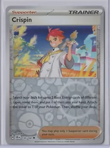 Pokémon 2024 STELLAR CROWN CRISPIN 133/142 COMO NUEVO Nunca Jugado HOLO INVERSO - Imagen 1 de 1