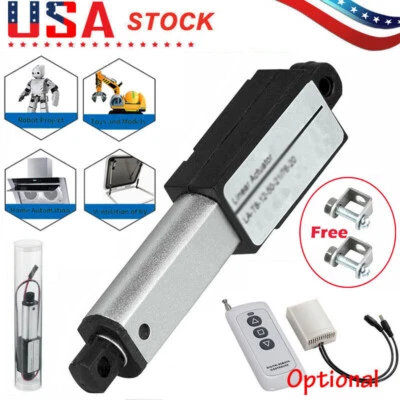 12V Electric Micro Linear Actuator 1.2" 2" 3" 4" Stroke Fast Speed Up To 6inch/s - Image 1 of 4