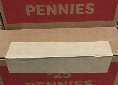 SEALED and Un Tampered Bank Box 50 Rolls of Pennies $25 FV UNOPENED Unsearched Cover