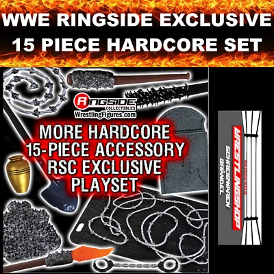 WWE ELITE BASIC RINGSIDE EXCLUSIVE HARDCORE SET - MATTEL JAKKS WRESTLING FIGUREN