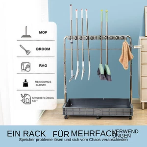 Mopphalter Schwerlast Gerätehalter beweglicher Moppständer für den Boden Regal - Bild 1 von 12