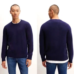 Everlane The Premium Merino Crew Neck Sweater Wool Deep Navy Men's XL NWT FLAW - Picture 1 of 9