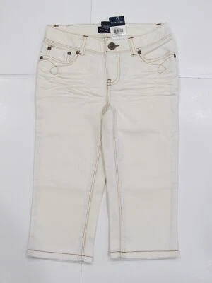 全新 带标签 全新带标签 女孩 RALPH LAUREN 奶油色 米色 POLO 牛仔裤 Capri 短牛仔裤 7 — 第 1/4 张图片