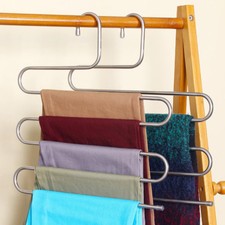 Clothes Pants Trouser Scarf Hanger Multi Layer Storage Rack Closet Space Saving