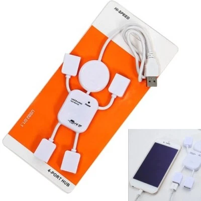 HUB USB CON 4 PORTE CIABATTA MULTIPRESA SDOPPIATORE SPLITTER PC NOTEBOOK - Immagine 1 di 4