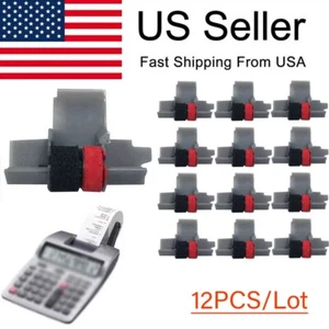 12PCS IR-40T Black And Red Calculator Ink-Rollers IR40T For Sharp Casio ...USA - Picture 1 of 11