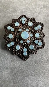 "Broche de cristal de ópalo del Pacífico esmalte tono bronce 1,75""" - Imagen 1 de 10