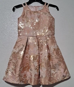 The Childrens Place Rosa Gold Party Kleid Mädchen Größe Medium (8) Ärmellos - Bild 1 von 14