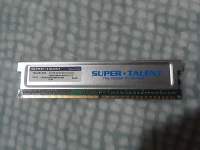 Super Talent 512MB T6UA512C5 64Mx8 DDR2-667 PC5300 DIMM - Image 1 of 2
