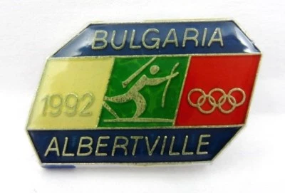 OLYMPIC PIN BULGARIA NOC BIATHLON TEAM PIN ALBERTVILLE OLYMPICS 1992 - Image 1 of 4