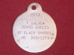 Saint Clair Shores Michigan etiqueta vintage licencia de perro nt47 - Imagen 1 de 1
