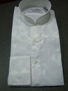 Camisa formal blanca de cuello con bandas de Oscar de la Renta - Imagen 1 de 8