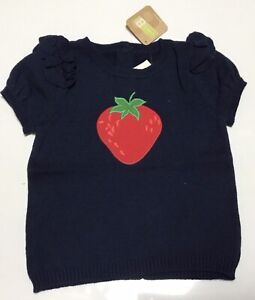 NWT Crazy 8 Knitted Top With Strawberries Size18-24 and3T