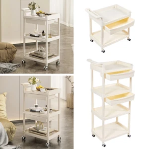Slim Kitchen Salon Beauty Storage Trolley Cart Rack Shelf with Wheels & Drawers - Picture 1 of 22
