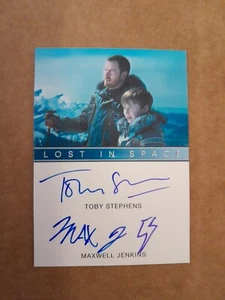 Toby Stephens & Maxwell Jenkins Autograph Card Lost In Space Season One Netflix - Picture 1 of 2