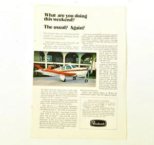 Anuncio Original Vintage De Aeronave Beechcraft Bonanza 1973 D354 - Imagen 1 de 3