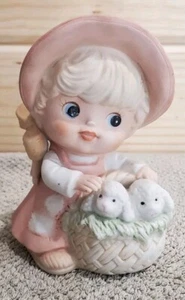 Vintage Porcelain Figurine Girl With Lamb/Sheep - Picture 1 of 5