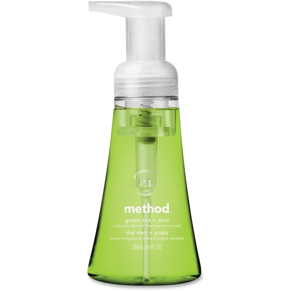 Method Products lavado a mano con espuma, té verde/aloe, botella con bomba de 10 oz, 6/cartón Foto 1 de 1