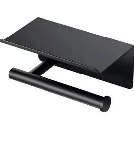 ¹⁷ Latitude II Toilet Paper Holder With Shelf In Matte Black - Picture 1 of 5