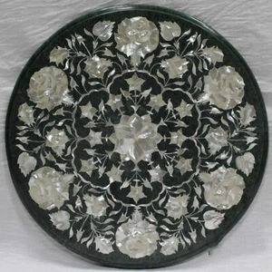 12" green Marble table top inlay Pietra Dura center coffee Marquetry decor a11 - Picture 1 of 3