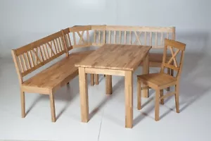 Truheneckbankgruppe 194X154 cm Wildeiche massivholz geölt Tischgruppe Essgruppe - Bild 1 von 3