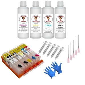 Katie's Edible Ink Cartridges Canon PGI-580 CLI-581 - Refillable XL Size 580 581 - Afbeelding 1 van 7
