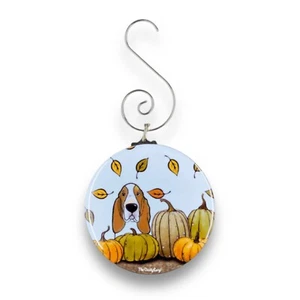 Basset Hound Calabaza Mini Adorno Perro Vacaciones Decoración Hecho a Mano Regalo - Imagen 1 de 4