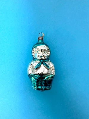 Antique Glass Christmas Decoration Bauble ~ Figural Googly Eye Boy ~ Vintage - Image 1 of 4