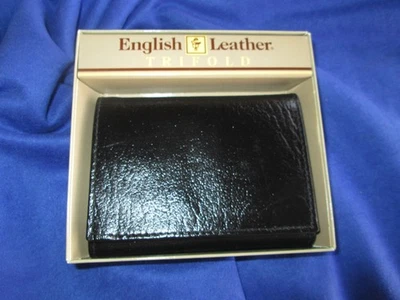 ВИНТАЖНЫЙ АНГЛИЙСКИЙ КОЖАНЫЙ ЧЕРНЫЙ ТРОЙНОГО СЛОЖЕНИЯ КОЖАНЫЙ БУМАЖНИК ОРИГИНАЛЬНОЙ КОРОБКЕ - Изображение 1 из 2