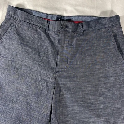 Tommy Hilfiger Hombre Jaspeado Gris Azul Frente Plano 10" Bermudas Pantalones Cortos - Talla 36 Foto 1 de 4