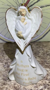 Adorno de Navidad Kurt Adler porcelana ángel y bebé 2004 abrazo de madres - Imagen 1 de 15