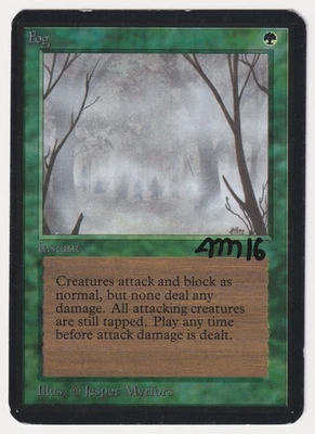Signed Fog MP Alpha Limited Edition Artist Jesper Myrfors 1993 MTG Magic Vintage - Image 1 of 2