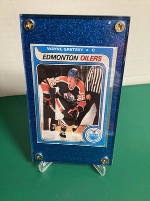 1979 Topps Wayne Gretzky Rookie Variation RC ~ Edmonton Oilers ~ pantalla azul Foto 1 de 4