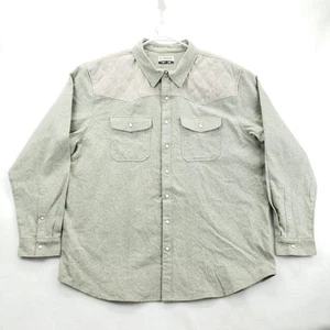 Magellan Outdoors Shirt Mens 2XL Green Quilted Western Pearl Snap Pecos Ridge - Picture 1 of 13