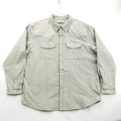 Magellan Outdoors Shirt Mens 2XL Green Quilted Western Pearl Snap Pecos Ridge - Image 1 of 4