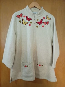 Breckenridge Fleece Strickjacke siehe Maße, bestickte Schmetterlinge... - Bild 1 von 6